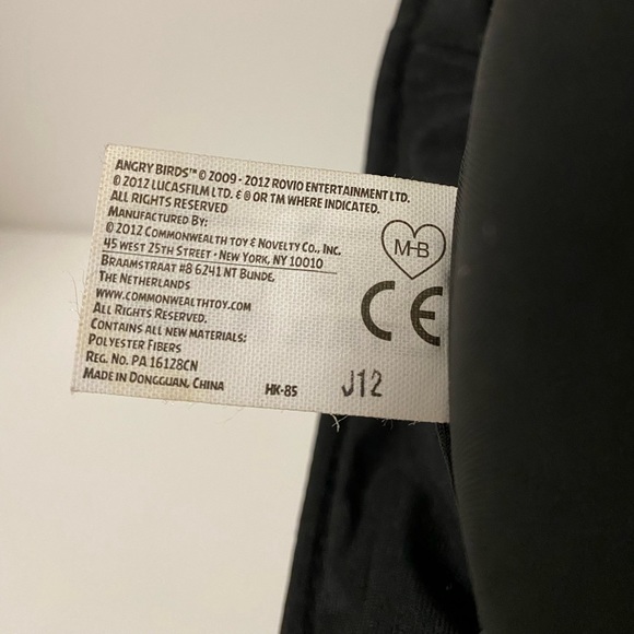 Angry Birds Star Wars Plush Darth Vader Black Stuffed Animal Toy 2012 Lucasfilm - Picture 14 of 14